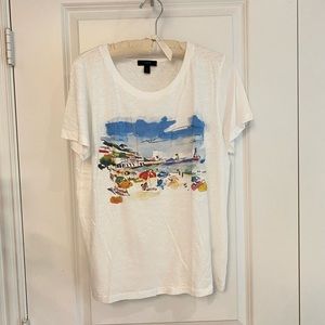 J Crew graphic T with beach scene